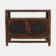  Solid reclaimed mango wood sideboard in dark brown finish.