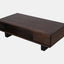Solid acacia wood coffee table in deep brown finish.