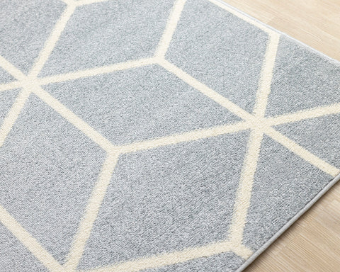 Eclipse Rug - Modern Blue Lattice corner