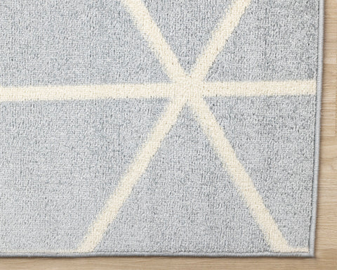 Eclipse Rug - Modern Blue Lattice corner detail