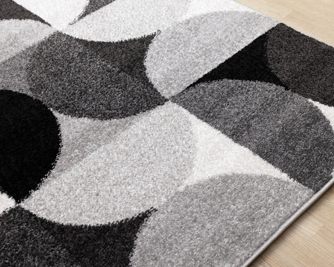 Eclipse Rug - Mid-Century Modern Grey corner