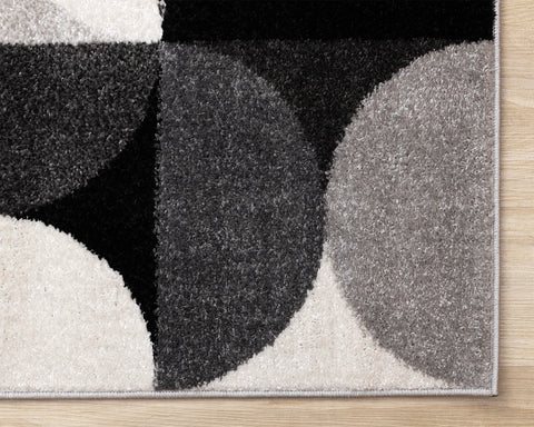 Eclipse Rug - Mid-Century Modern Grey corner detail