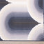 Ella Plush Rug - Grey Ombre Geometric edge detail