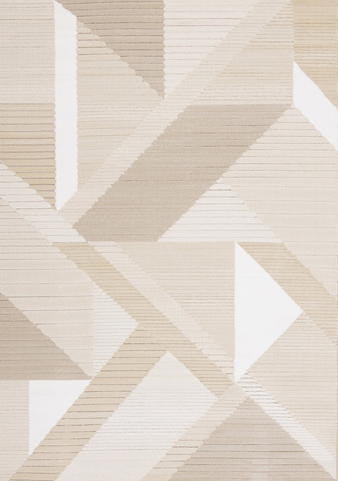 Ella Plush Rug - Cream Geometric full sample