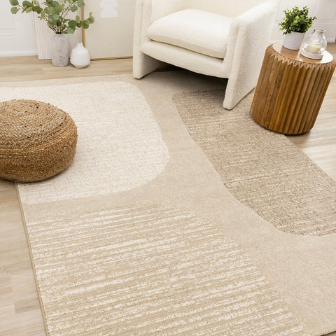 Ella Distressed Rug - Stepping Stones in living room setting