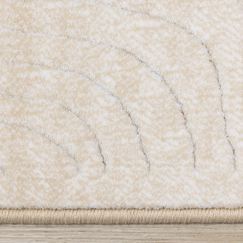 Ella Plush Rug - Cream Swirl side detail