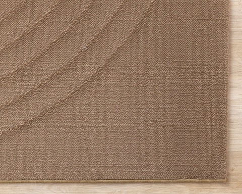 Ella Rug - Brown Curved Lines corner detail