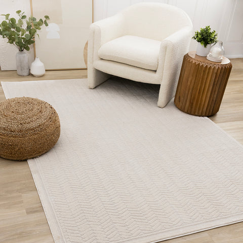 Ellington Rug - Herringbone Columns in living room setting