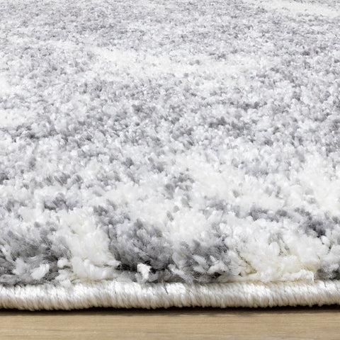 Fergus Shag Rug - Cream Grey Clouds pile height