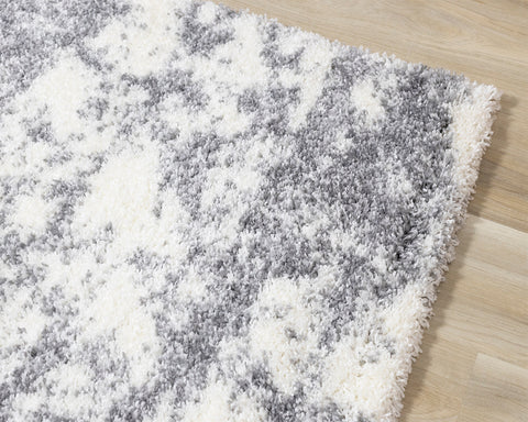 Fergus Shag Rug - Cream Grey Clouds corner