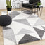 Fergus Shag Rug - Grey Triangles in living room setting