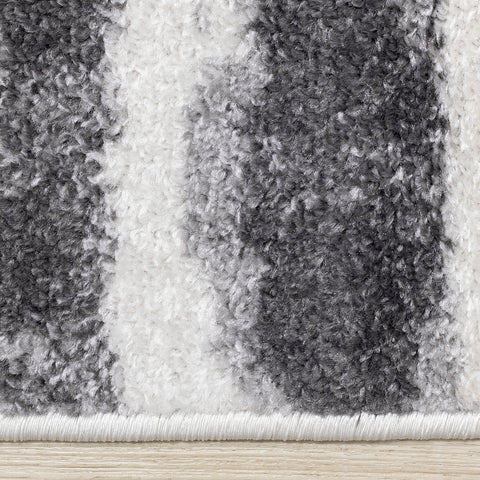 Focus Rug - Grey Marker Stripes edge detail