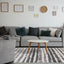 Focus Rug - Grey Marker Stripes in living room setting