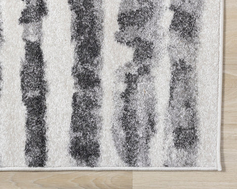 Focus Rug - Grey Marker Stripes edge detail