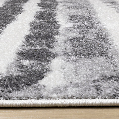 Focus Rug - Grey Marker Stripes pile height detail