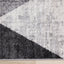 Focus Rug - Grey Faded Triangles corner detail