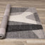 Focus Rug - Grey & White Geometric Shapes roll on floor