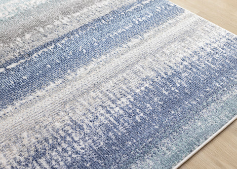 Fresco Distressed Rug - Blue Grey corner