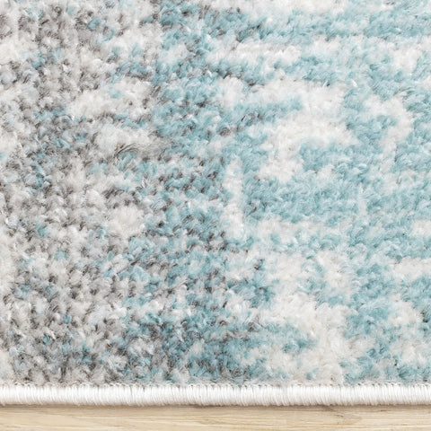 Fresco Distressed Rug - Blue Grey side detail