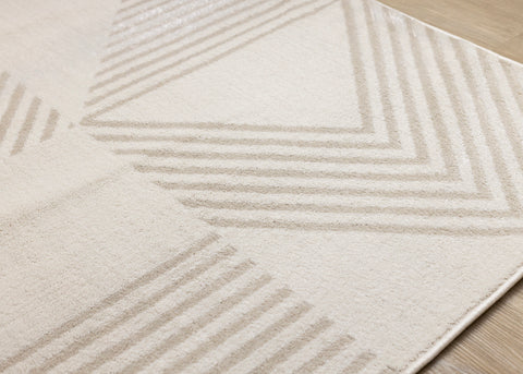 Hayden Rug - Geometric Beige corner