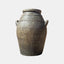 Grey brown terracotta vase amphora style with 2 handles.