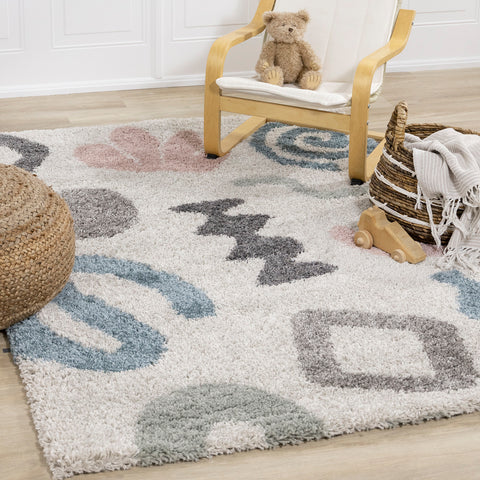 Kids Shag Rug - Doodles in living room