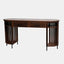  Solid mango wood desk with repeating pattern ribbing on sides in brown finish.