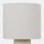  Table lamp with off-white drum shade and white quartz base. Details of shade.