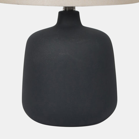 Ceramic Table Lamp black vase-shaped base detail.