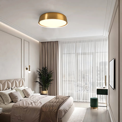 Tosca Flushmount Ceiling Lamp Gold in bedroom