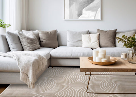 Leo Rug - Geometric Arches in living room setting