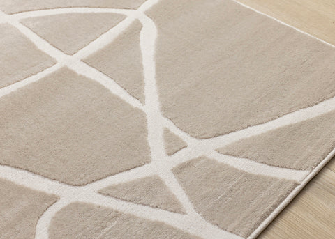 Leo Rug - Beige Organic Lines corner