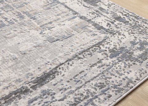 Luca Distressed Rug - Grey Blue corner