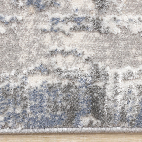 Luca Distressed Rug - Grey Blue side detail