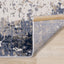 Luca Distressed Rug - Blue & Beige corner flipped to show underside