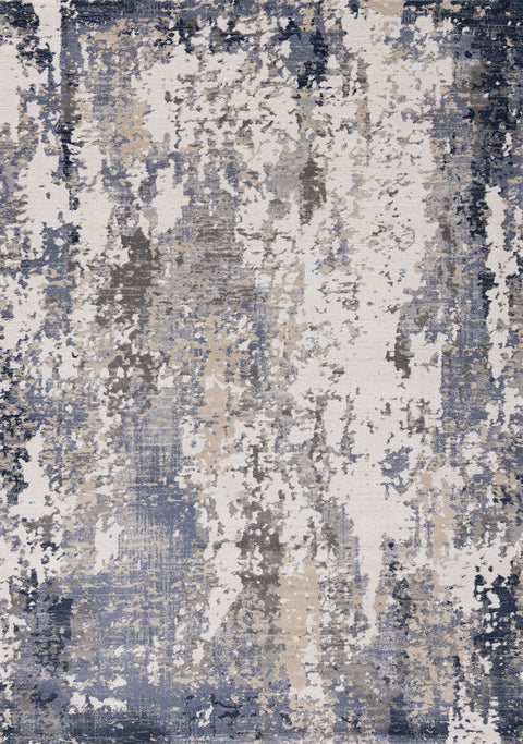 Luca Distressed Rug - Blue & Beige full sample