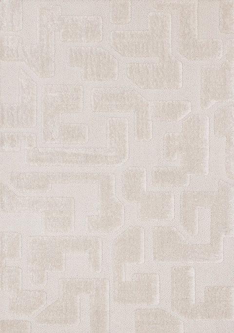 Luxe Rug - White Scattered Shapes full sample