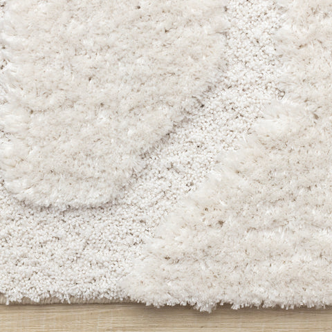 Luxe Rug - White Scattered Shapes side detail