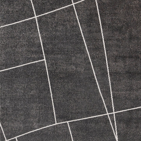 Mae Rug - Grey White Organic Lines sample