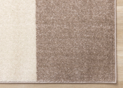 Malibu Rug - Curvy Geometric Taupe Green corner detail