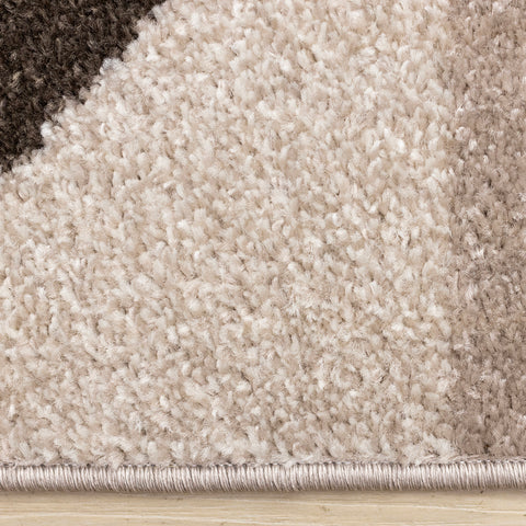 Malibu Rug - Curvy Geometric Taupe Green side detail