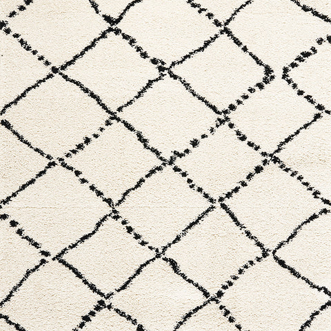  Maroq Shag Rug - Black & White Diamonds sample 