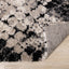 Maroq Distressed Shag Rug - Grey / Beige Diamonds corner flipped to show underside