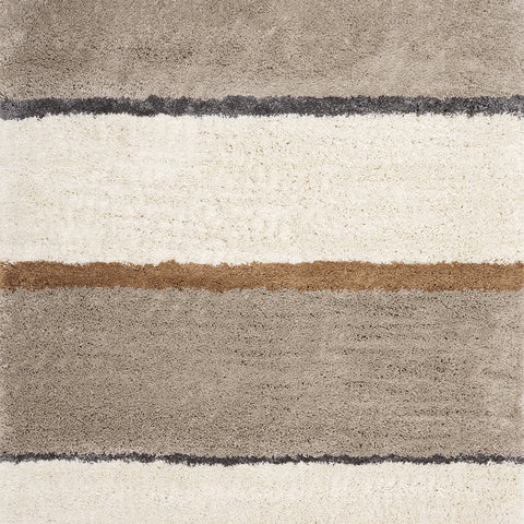  Maroq Shag Rug - Cream / Brown Stripes sample 