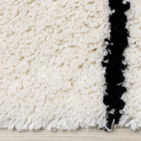 Maroq Shag Rug - Straight Lines side detail