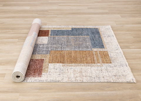 Muse Rug - Layered Geometric roll on floor