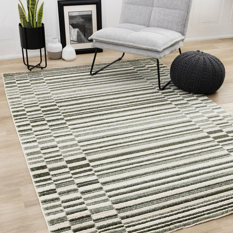 Nala Rug - Striped Rows in living room setting