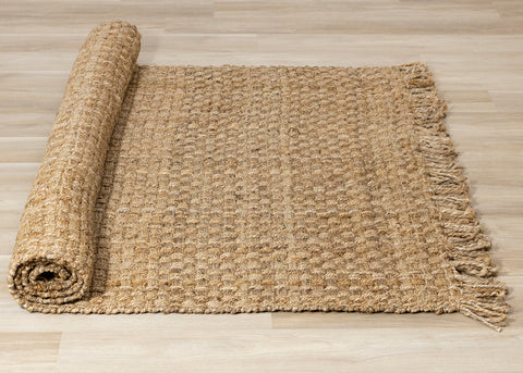 Naturals Rug - Woven Basket roll on floor