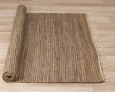 Naturals Rug - Braided Jute roll on floor