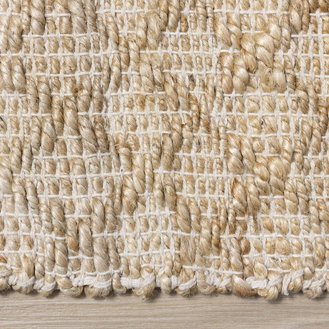 Naturals Jute Rug - Light Oak Diamond side detail